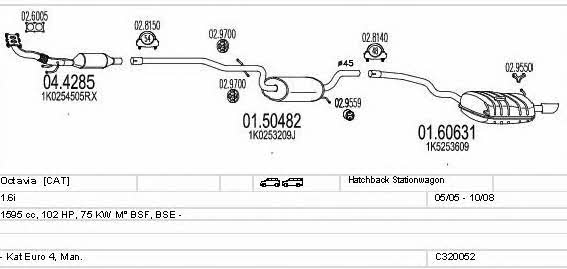 Mts C320052004828 Exhaust system C320052004828 C320052004828 Mts Exhaust system