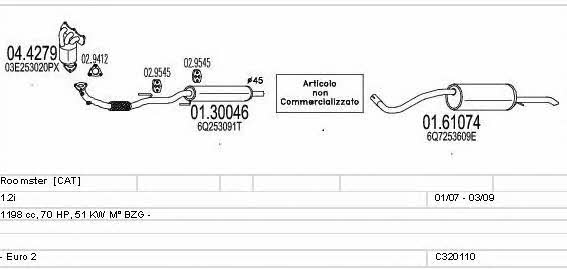 Mts C320110016026 Exhaust system C320110016026