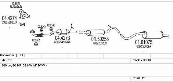 Mts C320112016028 Exhaust system C320112016028