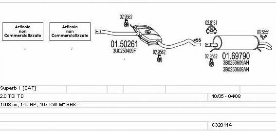 Mts C320114016030 Exhaust system C320114016030