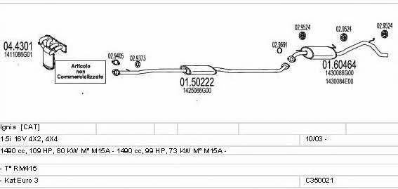 C350021004212 Mts Exhaust system