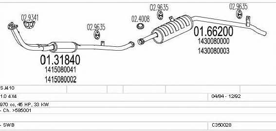 Mts C350028004274 Exhaust system C350028004274