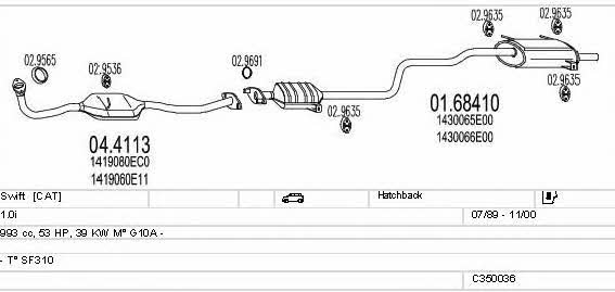 Mts C350036004300 Exhaust system C350036004300 C350036004300 Mts Exhaust system