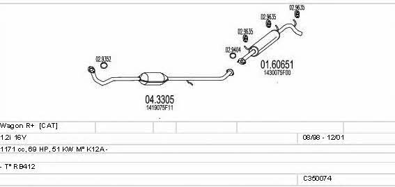 Mts C350074004938 Exhaust system C350074004938