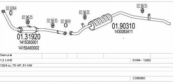 Mts C350080008726 Exhaust system C350080008726 C350080008726 Mts Exhaust system