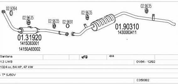 Mts C350082008727 Exhaust system C350082008727 C350082008727 Mts Exhaust system