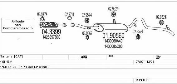  C350083008150 Exhaust system C350083008150