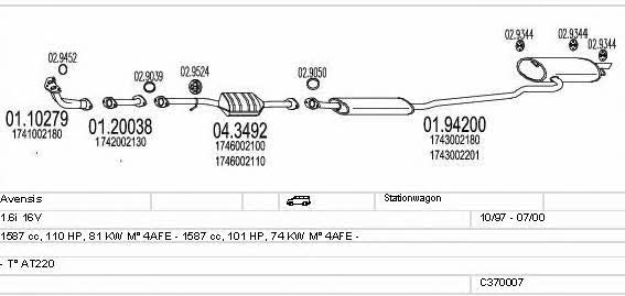 Mts C370007001685 Exhaust system C370007001685