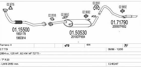Mts C240247007169 Exhaust system C240247007169 C240247007169 Mts Exhaust system