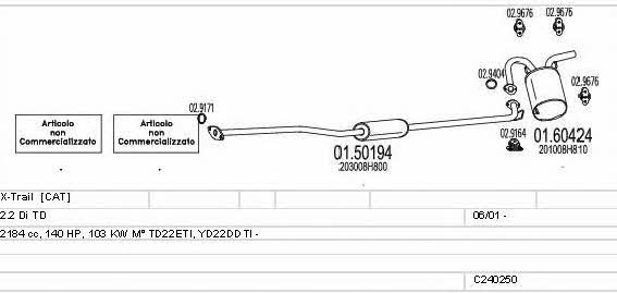 Mts C240250007709 Exhaust system C240250007709