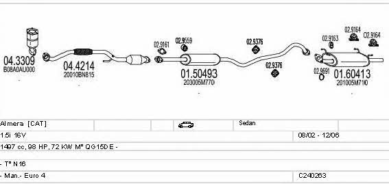  C240263010484 Exhaust system C240263010484