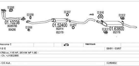  C250002005039 Exhaust system C250002005039