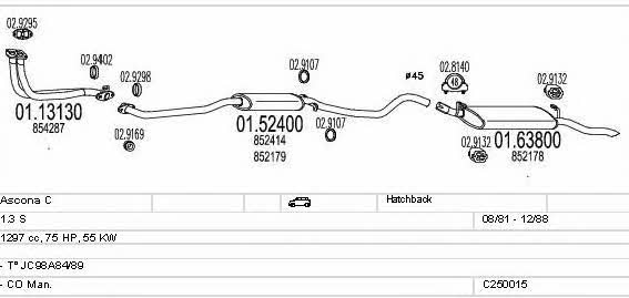  C250015003395 Exhaust system C250015003395