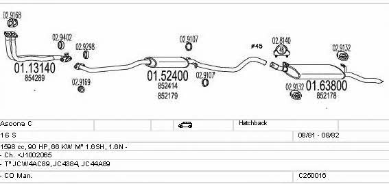 Mts C250016003396 Exhaust system C250016003396