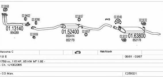 Mts C250021003401 Exhaust system C250021003401