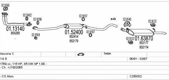 Mts C250032003412 Exhaust system C250032003412