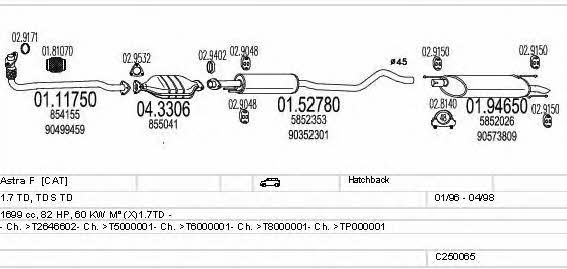 Mts C250065005070 Exhaust system C250065005070 C250065005070 Mts Exhaust system