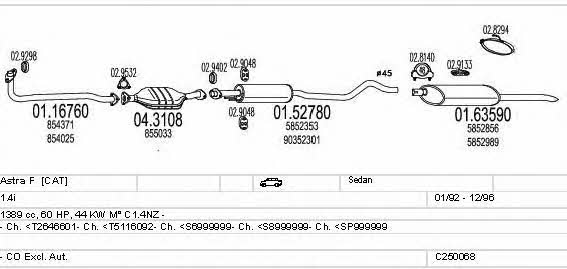Mts C250068005173 Exhaust system C250068005173 C250068005173 Mts Exhaust system