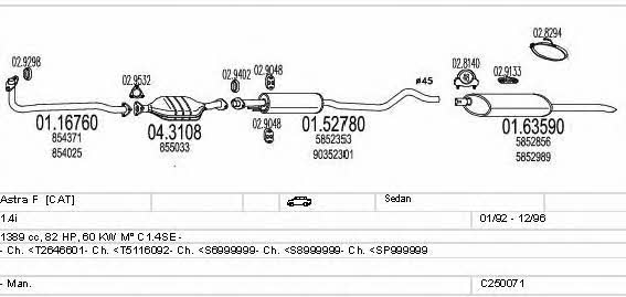 Mts C250071005178 Exhaust system C250071005178 C250071005178 Mts Exhaust system
