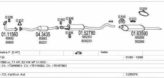 Mts C250078005185 Exhaust system C250078005185