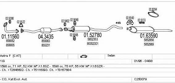 Mts C250079005186 Exhaust system C250079005186 C250079005186 Mts Exhaust system