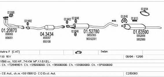 Mts C250080005188 Exhaust system C250080005188 C250080005188 Mts Exhaust system
