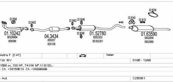 Mts C250081004820 Exhaust system C250081004820 C250081004820 Mts Exhaust system