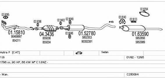  C250084005191 Exhaust system C250084005191