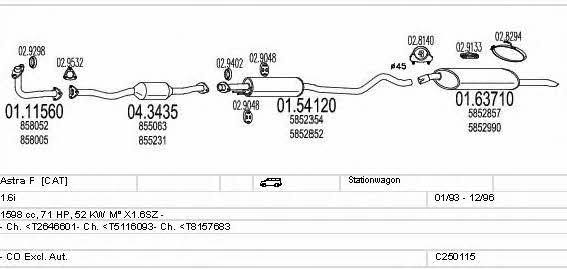 Mts C250115005229 Exhaust system C250115005229 C250115005229 Mts Exhaust system