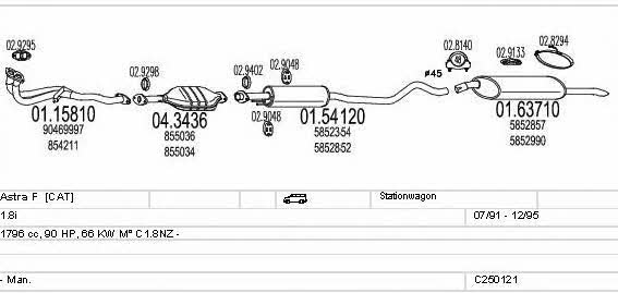 Mts C250121005235 Exhaust system C250121005235 C250121005235 Mts Exhaust system