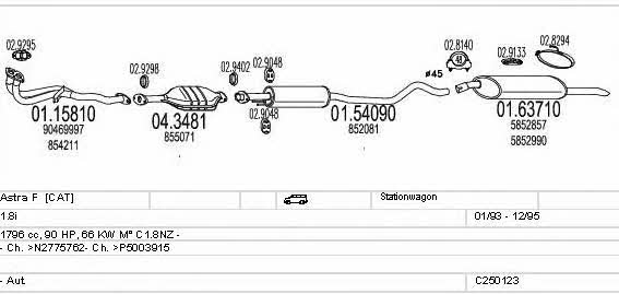 Mts C250123005237 Exhaust system C250123005237 C250123005237 Mts Exhaust system