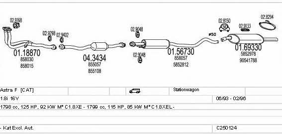 Mts C250124005239 Exhaust system C250124005239 C250124005239 Mts Exhaust system