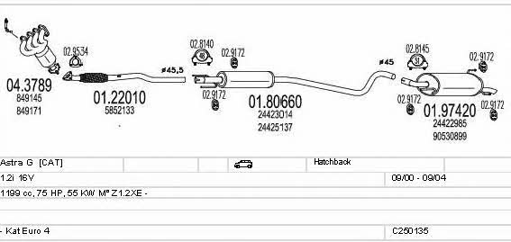 Mts C250135005253 Exhaust system C250135005253 C250135005253 Mts Exhaust system
