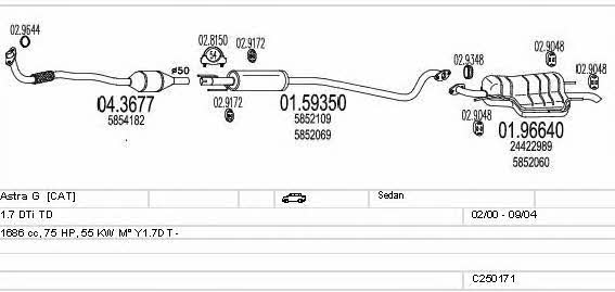 Mts C250171005291 Exhaust system C250171005291