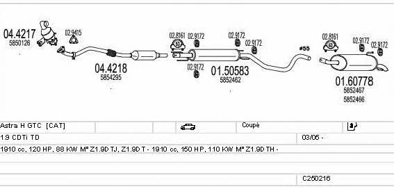 Mts C250216005342 Exhaust system C250216005342 C250216005342 Mts Exhaust system