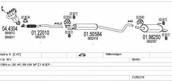 Mts C250218005347 Exhaust system C250218005347 C250218005347 Mts Exhaust system