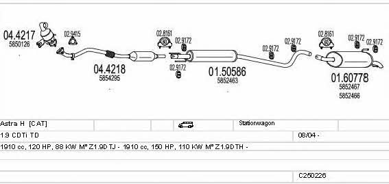 Mts C250226005357 Exhaust system C250226005357 C250226005357 Mts Exhaust system