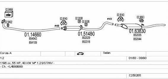 Mts C250265005399 Exhaust system C250265005399