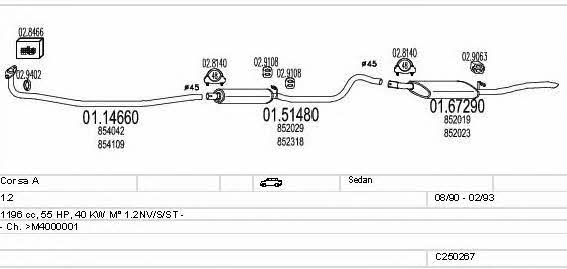 Mts C250267005401 Exhaust system C250267005401