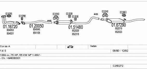  C250272005407 Exhaust system C250272005407