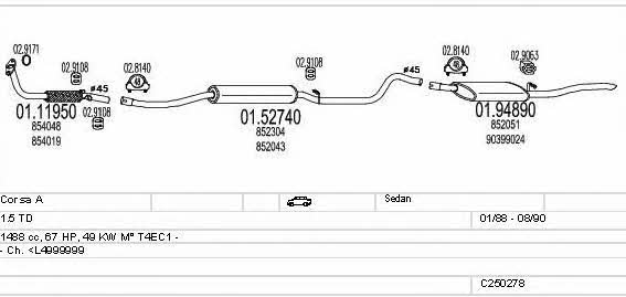 Mts C250278005413 Exhaust system C250278005413