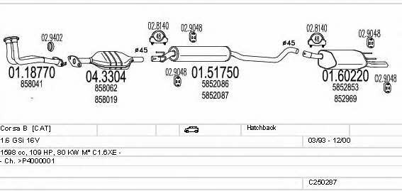 Mts C250287005422 Exhaust system C250287005422 C250287005422 Mts Exhaust system