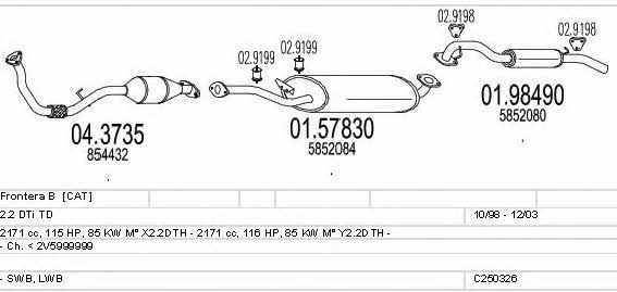 Mts C250326005463 Exhaust system C250326005463