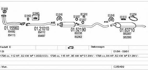 Mts C250409005148 Exhaust system C250409005148