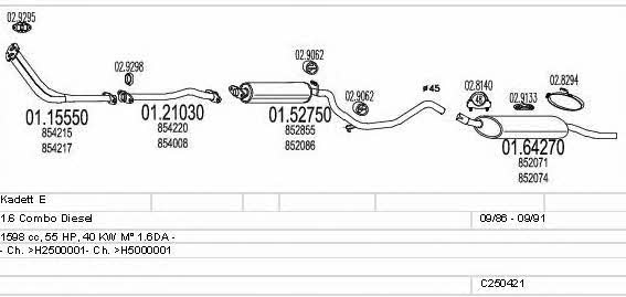 Mts C250421005161 Exhaust system C250421005161