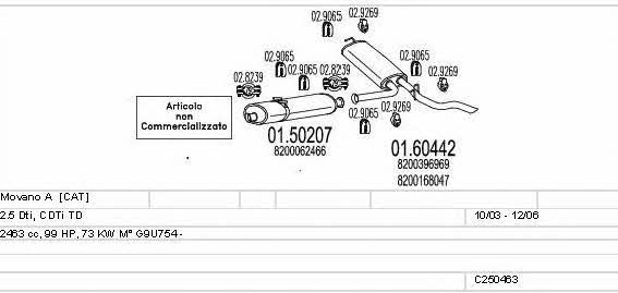  C250463005650 Exhaust system C250463005650