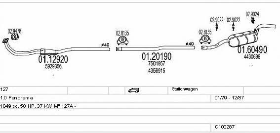 Mts C100287013009 Exhaust system C100287013009