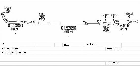 Mts C100290013012 Exhaust system C100290013012