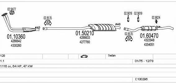  C100296013017 Exhaust system C100296013017