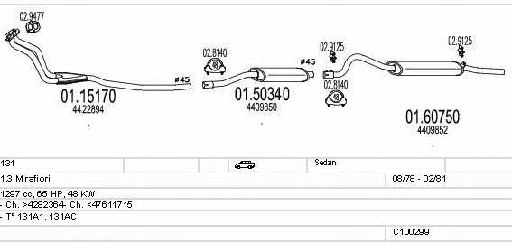 Mts C100299013020 Exhaust system C100299013020